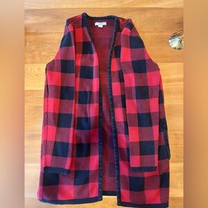 Red and black sweater